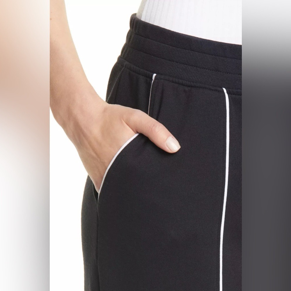 ATM Anthony Thomas Melillo‎ - French Terry Crop Black Piped Retro Track Joggers - Picture 3 of 9